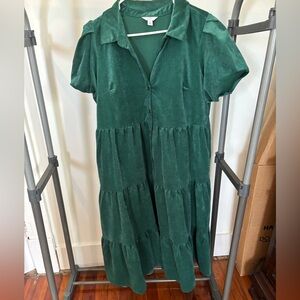 Elegant Green Tiered Dress